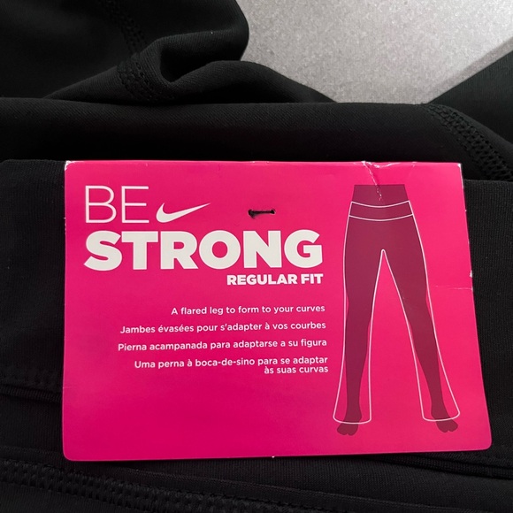 Nike Be Strong Fit Dry Regular Fit Flared Leg Mid Rise Black Leggings - Picture 8 of 11